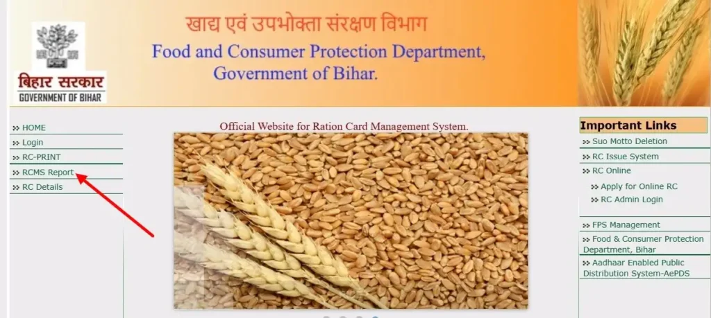 Click on RCMS Report